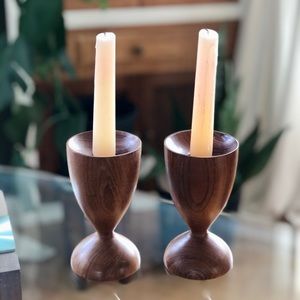 (2) MCM Danish candle stick holders